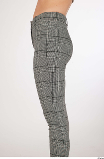Olivia Sparkle casual dressed grey checkered trousers thigh 0003.jpg